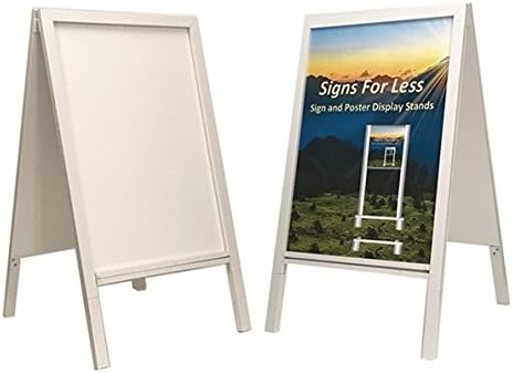 A Frame Sign Display Board Holder with Erasable White Board for Restaurant, School, Sandwich, Retail, Theater and Sidewalk Use Indoor or Outdoor 41" x 24"