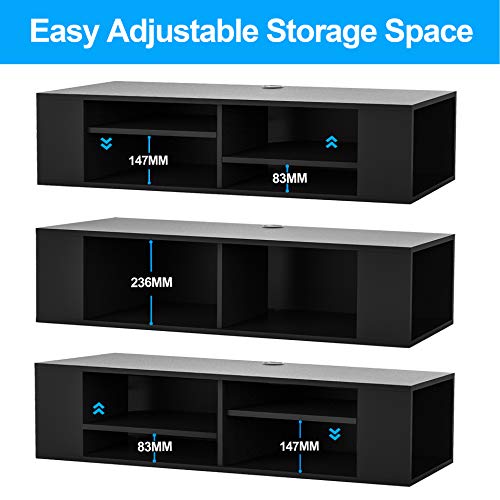 FITUEYES Wall Mounted Media Console,Floating TV Stand Component Shelf