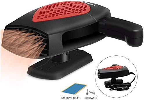 LASCOTON Car Heater Defroster, Portable Auto Window Demister Heater Fan 12V 150 with Folding Handle, Heating Quickly, Low Noise