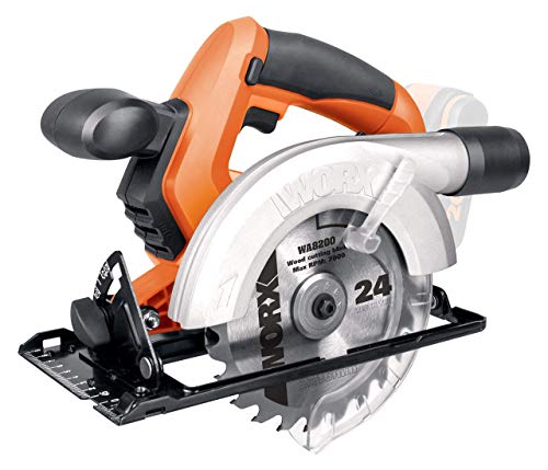 WORX WX529.9 Akku Handkreissäge 20V - mit einstellbarem Schnittwinkel, schnellem Sägeblattwechsel & Anschluss für…