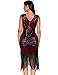 Meilun 1920s Sequined Inspired Beaded Gatsby Flapper Evening Dress Prom (M, Red)
