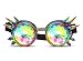 Rainbow Crystal Lenses Steampunk Glasses Chrome Finish Gotchic Welder Goggles