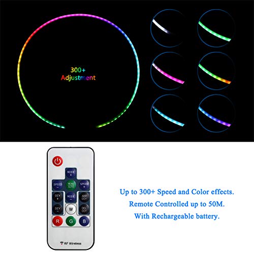 Maylai Professional Remote Control Led Hula Hoop, 90 LED's and 300+ Light Patterns Fully Rechargeable!