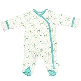 Babysoy Baby Organic Cotton Pattern Footie Pajamas (Giraffe 0-3 Months)