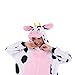 Spooktacular Creations Cow Pajama, Plush Cow Costume One Piece Cow Outfit Hooded, Pink Cow Halloween Costume Sleepwear for Halloween Cosplay Animal Themed Parties(Large)