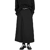 CLANMILUMS Men's Black Skirt Pants Casual Loose Harem Harajuku Kimono Trousers