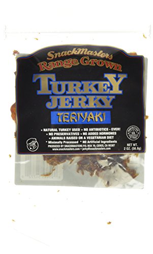 SnackMasters Range Grown Turkey Jerky, Teriyaki, 2-Ounce Packages (Pack of 8)