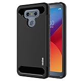 LG G6 Case,KASEMI [Carbon Fiber Series] Dual Layer Hybrid Case with Shock Absorption - Black