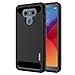 LG G6 Case,KASEMI [Carbon Fiber Series] Dual Layer Hybrid Case with Shock Absorption - Black