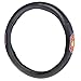 BDK Superman Classic Blue/Red Logo Black Leather Rubber Grip Steering Wheel Cover for Car & SUV Fits Wheels 14.5 15 15.5 in.