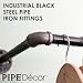 Pipe Decor Industrial Pipe Wall Mounted Clothing Rack, Commercial or Residential Wardrobe Clothes Display, Heavy Duty Rustic Vintage Steel Grey Black Metal Garment Bracket Frame, Dual Flange Style