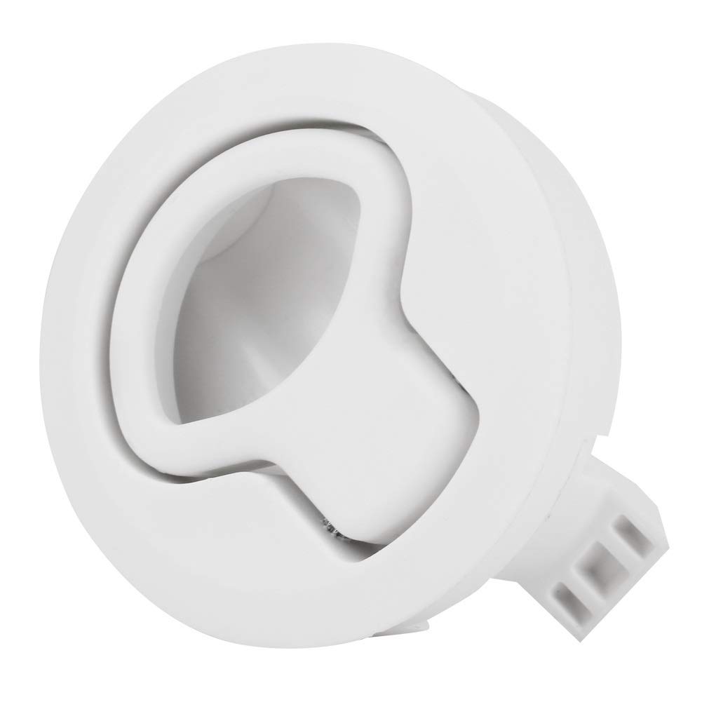 VOBOR Marine Latches Slam Latch Plastic Round Flush Ring Finger Pull Hatch Latch for RV Marine Boat RV (Color: White)