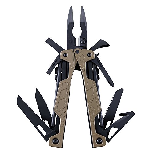 LEATHERMAN - OHT One Handed Multitool with Spring-loaded Pliers and Strap Cutter, Coyote Tan with MOLLE Brown Sheath (Best Leatherman For Survival)