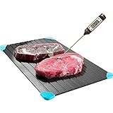 Rapid Thaw Defrosting Tray and Instant Read Food Thermometer, Thaw Frozen Food Fast