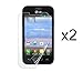 LG Optimus Fuel L34C / LG Optimus Zone 2 VS415 - 2 Pack - Premium Clear Screen Protectors and Atom LED