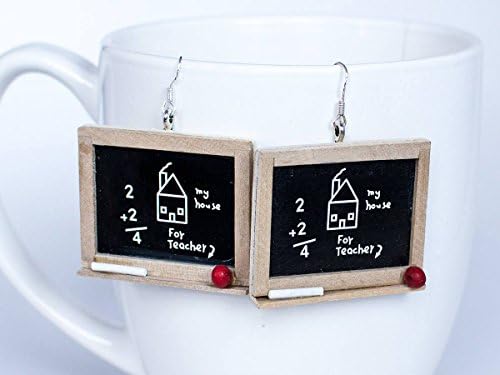 Cute Mini Blackboard Earrings, Dollhouse Miniature Blackboard, Kawaii Miniature Earrings