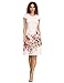 Romwe Women's Scoop-Neck Floral Short-Sleeve Knee Straight Dress, White, Medium