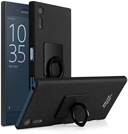 Sony Xepria XZ phone Case,JIUSHIWO [IMAK Series] Cowboy Hard PC Matte Stand Back Cover Case Protective Shield + Ring Holder for Xepria XZ Black