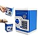 SZAT PRO Blue Electric Electronic Piggy Bank Kids Boys Money Safe Box Jar Coins Cashes Bills Password Key Code ATM Saver Toy