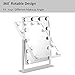 MRah Hollywood Makeup Vanity Mirror - White Lighted Makeup Mirror Tabletops Lighted Mirror, LED Illuminated Cosmetic Mirror with LED Dimmable Bulbs