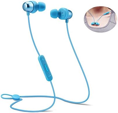 Bluetooth Headphones Sports Wireless Earbuds Sweatproof Headset Magnetic attraction Stereo Earphones for Running Workout Gym Noise Cancelling Proshine(Blue)