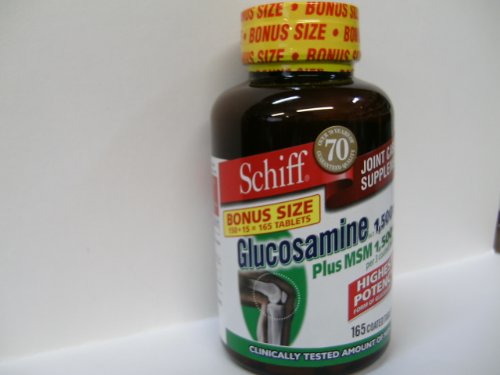 Schiff Glucosamine 1,500 Plus MSM 1,500 Bonus 15 Tablets=165ct