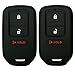 2Pcs Coolbestda Rubber 3 Buttons Key Fob Remote Cover Case Protector Skin Jacket Keyless Entry for 2015-2017 Honda Fit HR-V 2013-2015 Honda Crosstour Black