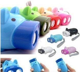 Lovely Pig Flashlight Hand Pressure，Flashlight for Kids Cute Mini Pig Camping emergency light Immediate Light for Emergency, Campfire Green Energy No Battery 3 Pack
