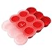 Tinydazzle Baby Food Container In Square Shape, Nine Portions Of Cute And Perfectly Safe Silicone Canisters, Portable And Perfect For Travelling, Microwave And Dishwasher Safe, Red