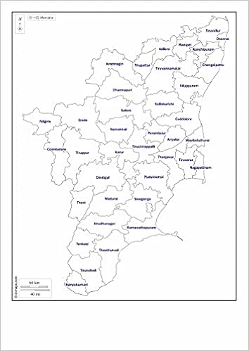 Tamil Nadu Map With District Names Buy Tamil Nadu District Map And Their Name (Black And White)_A4 Size(210 X  297 Millimeter)_Combo Pack Of 200 Maps Book Online At Low Prices In India | Tamil  Nadu District Map And