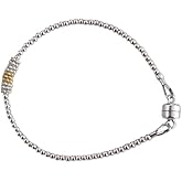 14k Solid Gold and Sterling Silver Dainty Beaded Bracelet, 14K Solid Gold Bracelet, Two-tone Bracelet, Magnet Clasp