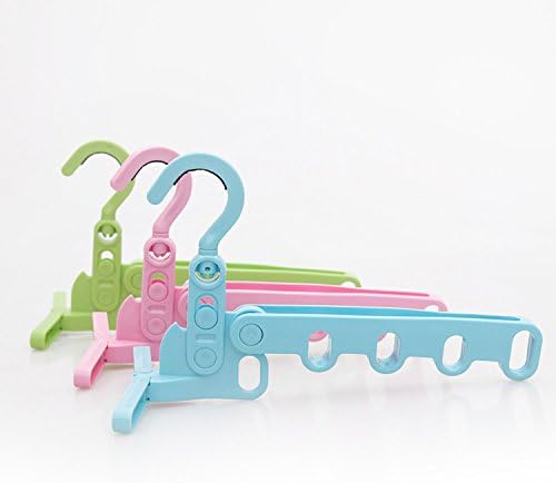 Colorful Multifunctional High-capacity Foldable Clothes Hanger Hanger Airer Storage Hanger (Pink)