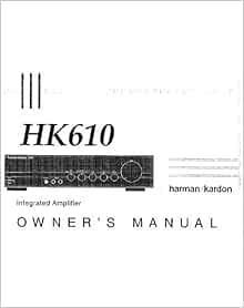 Harman Kardon HK610 Receiver Owners 