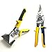 Red Oak Tools Metal Sheet Tools Set- 3” Inch Hand Seamer Fairmont Tongs and Straight Cut Aviation Snips for cutting bending and flattening sheet metal- Yellow