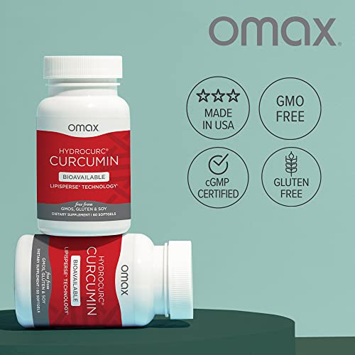 Omax3 HydroCurc Turmeric Curcumin Softgels, Highly Bioavailable, Nanoparticle Potency & Absorption (60 Softgels)