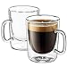Luigi Bormioli Double Walled Glass Coffee Mugs - 10¼ Ounce (2 Pack) Double wall glass Insulated Espresso Cups for Cappucino, Latte, Perfect Tea Glasses Keeps Hot - Cold Beverages, Oven -Microwave safe