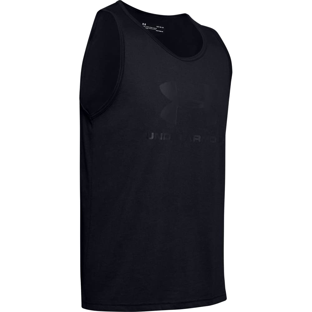 Under Armour Men's Sportstyle Left Chest Sleeveless Tank Vest, Black, L