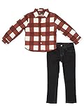 Nautica Baby Boys' Long Sleeve Shirt Jacket and Denim Pants Two Piece Set