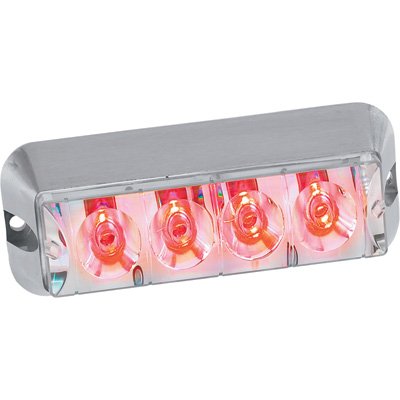 Custer Products STRL4R 4In Red Flush Mount Self Contained Strobe, Solid And Strobe, 3 Wire