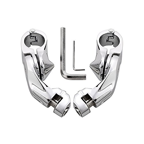 Motorcycle Short Angled Adjustable Highway Footpeg Foot Pegs Mount Kit for Harley Road King Electra Street Glide 1.25" Bars
