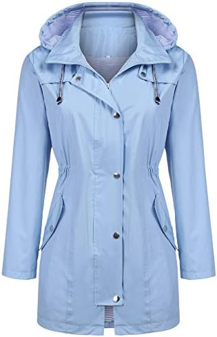 Rain Coats Women Waterproof Lightweight rain Jacket with Hood Lined Travel Raincoat