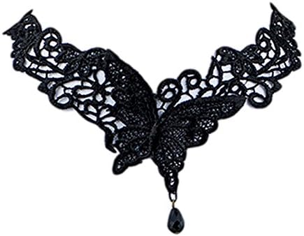 Striking Retro Gothic Steampunk Lace Butterfly Choker Necklace