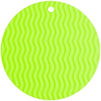 BOBILIFE-Round Silicone Trivets - Multi-purpose Silicone Pot Holders, Spoon Rest and Kitchen Table Mat - Insulated, Flexible, Durable, Non Slip Hot Pads and Coasters ( Pack of 2 Pieces ) (Green)