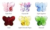 Mandala Crafts Faceted Butterfly Crystal Beads Lot of 30 Pcs, 10mm, 6 Colors