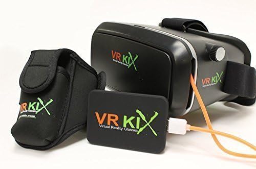 VRKIX Virtual Reality Headset Power Kit 3D Video Glasses VR Google Cardboard QR Code VR Headset for 360 Viewing Using Your Smartphone