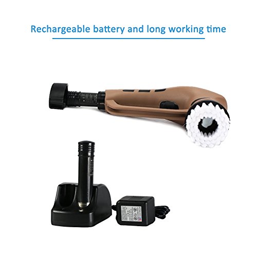 Shantan Hand-Held Rechargeable Electric Shoe Polisher Machine With Sponge Pad, Brush, Shine Kit, Multi-Purpose Car Home Leather Care Replacement Head Portable Shoes scrubber Brush Polisher