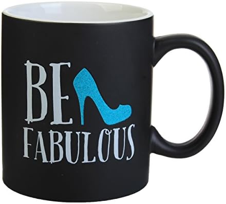 Formation Brands 16 oz C Can Matte Black Be Fabulous Mug (Set of 4), Large, Multicolor