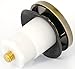 LASCO 03-4903AB Bathtub Drain Tiptoe Style Stopper, 3/8-Inch Male Thread, Antique Brass