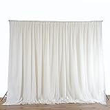 BalsaCircle 20 ft x 10 ft Ivory Chiffon Fabric Backdrop Drapes Curtain - Wedding Decorations Photo Booth Reception Photography Party Supplies