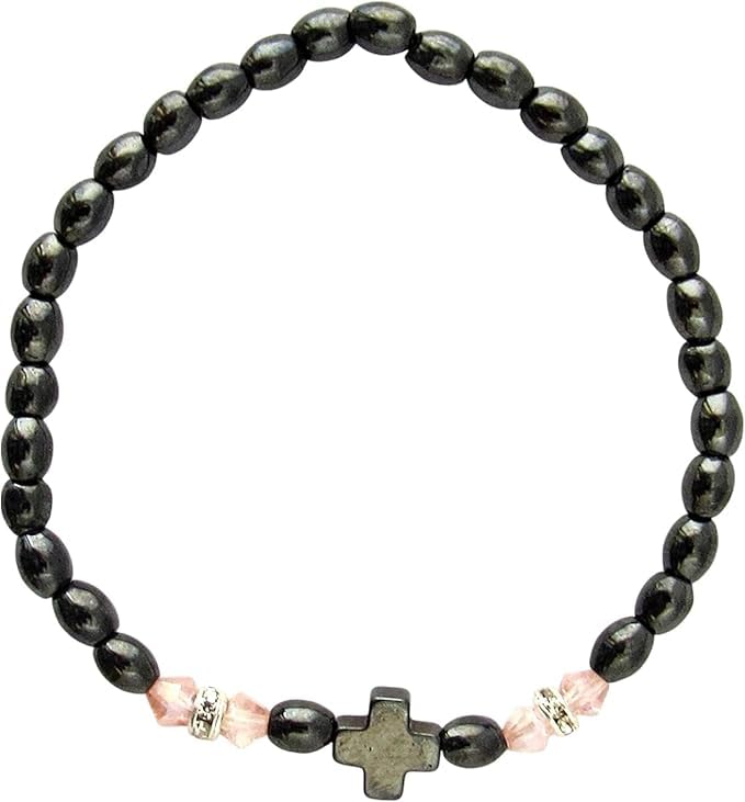 IconsGr Handmade Christian Orthodox Komboskoini Prayer Rope Hematite with Cross